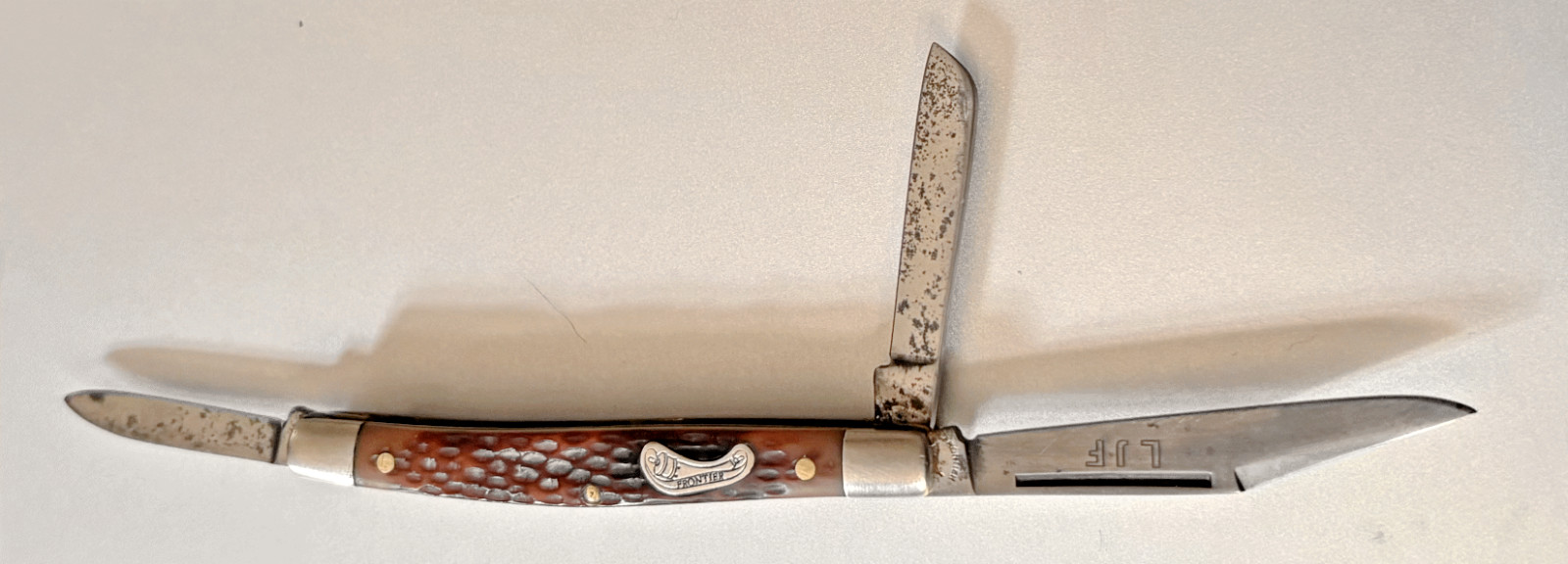 Vtg Frontier #4031 Small Stockman Pocket Knife; 1970s By Imperial USA; Orig. Box