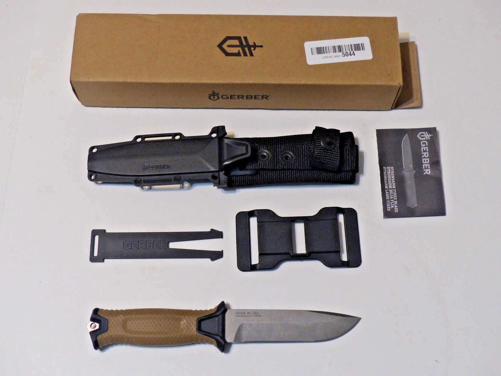Gerber Strongarm Magnacut Fixed Blade Survival Knife W/ Modular Molle Sheath