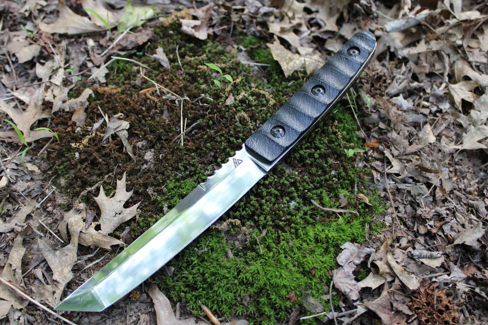 Fixed Tanto D2 Steel Blade Japanese Style Knife G10 Handle & Kydex Sheath EDC