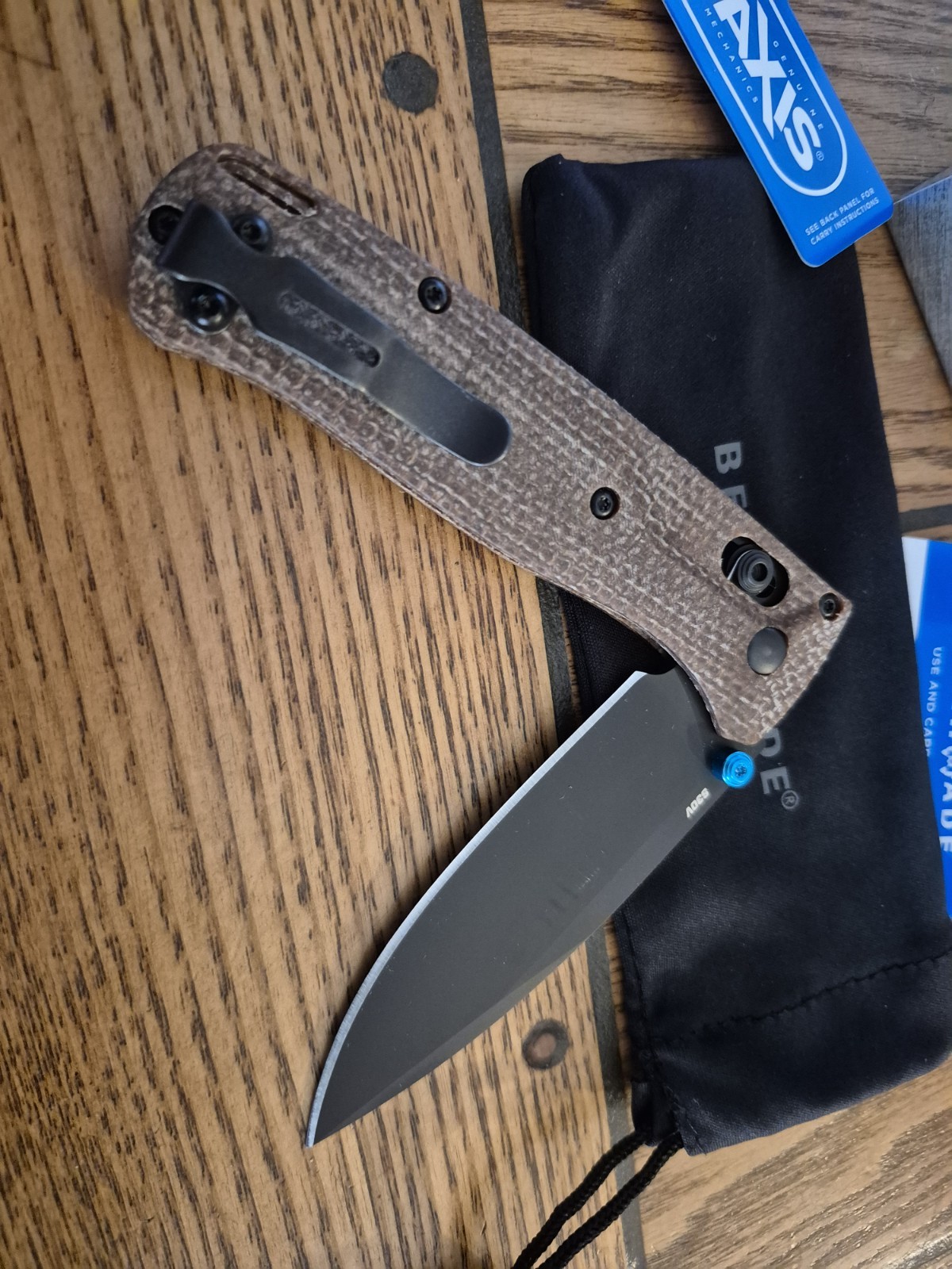 Benchmade Bugout 535 Custom Micarta Brown Scales S30V Blade