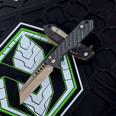 HERETIC KNIVES JINN MANUAL BRONZE WITH CARBON FIBER CHASSIS