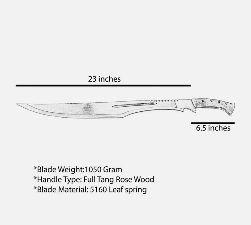 Custom Handmade Carbon Steel Blade Survival Machete Sword| Hunting Sword Camping