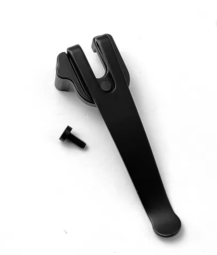 Black Stainless Steel Pocket Clip Fits 91mm Victorinox Swiss Army Knife w/Screw
