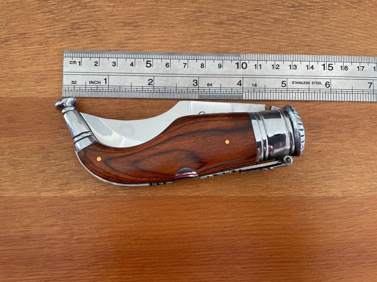 3.5” Spanish Navaja Capaora Pocket Knife Red Stamina Wood – USA seller