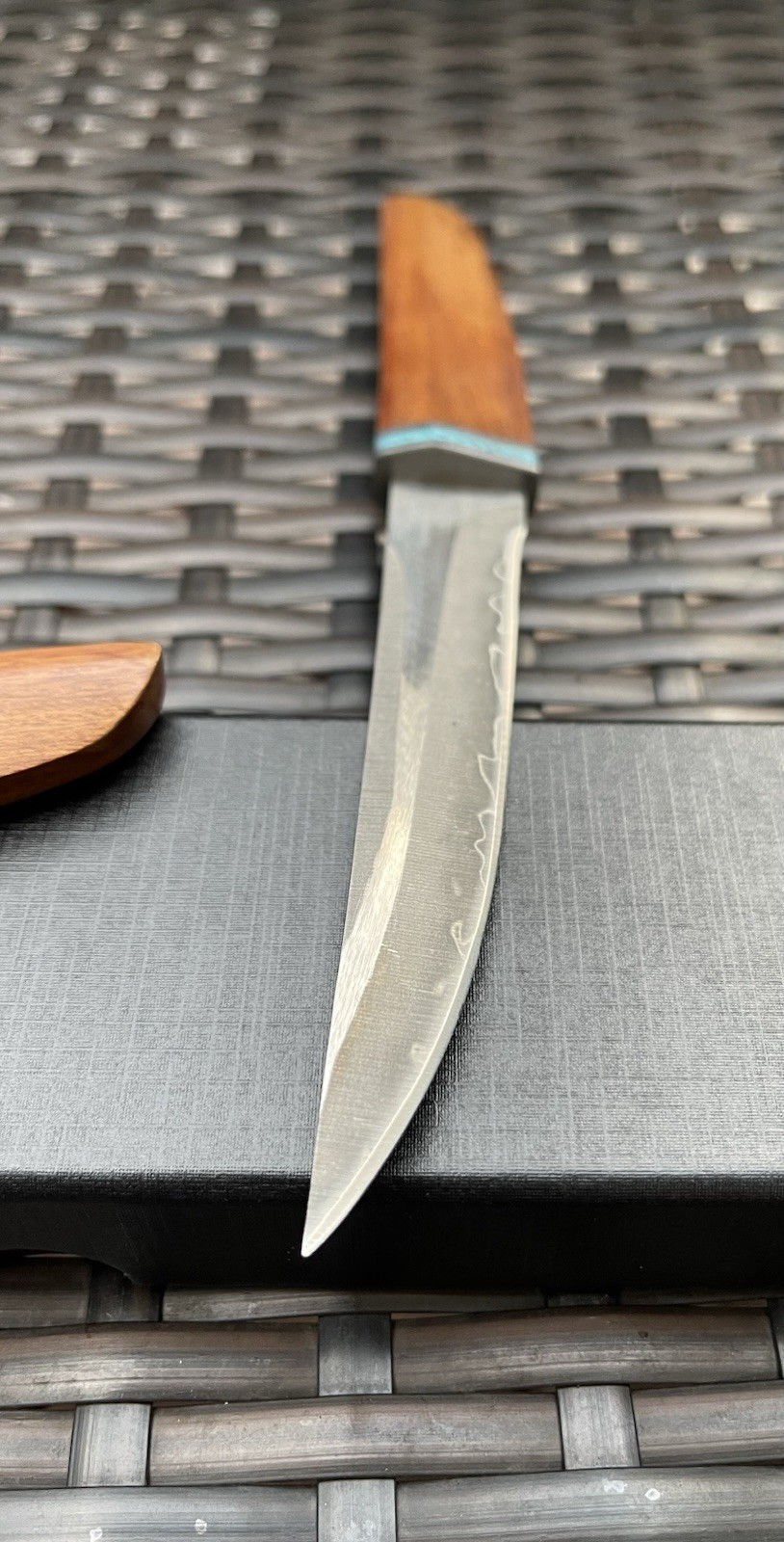 Japanese Fixed Blade Tanto Hand Forged Knife with Wooden Sheath