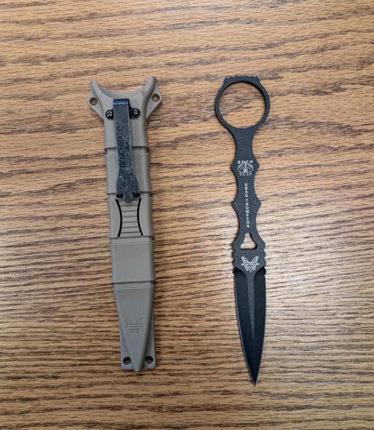 Benchmade 176BKSN SOCP Dagger Sand Sheath 440C Black Sheath Tactical Knife
