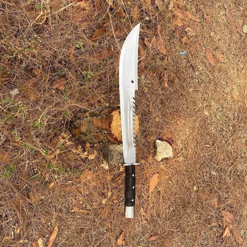 Custom Handmade D2 Tool Steel Blade Hunting Machete – Combat & Survival Knife