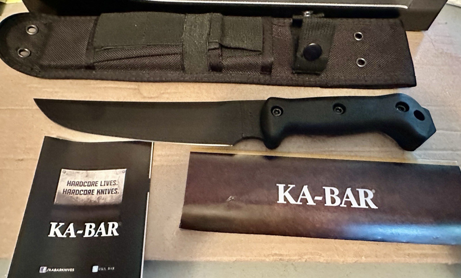 KA-BAR BK5 Magnum Camp Knife; Blade 8”; 1095 Cross-Van Steel Good Condition