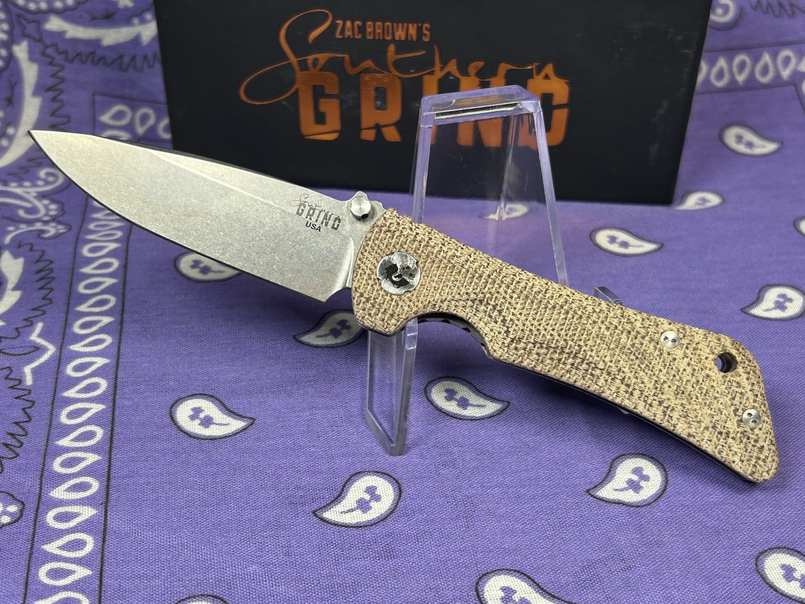 🔥 New Southern Grind Spider Monkey Natural Micarta Handle Titanium Liners S35VN