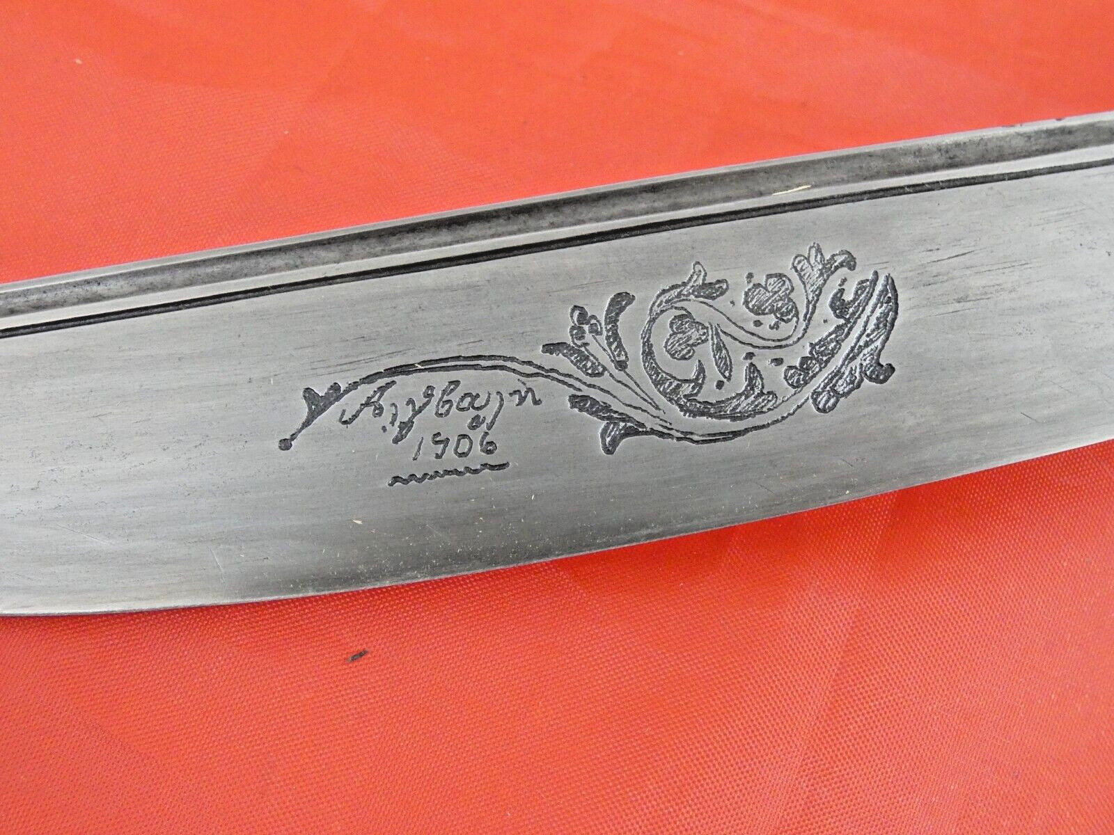 ANTIQUE GREEK DAGGER KNIFE NIELLO SILVER YATAGHAN 1906 / Turkish Ottoman Sword