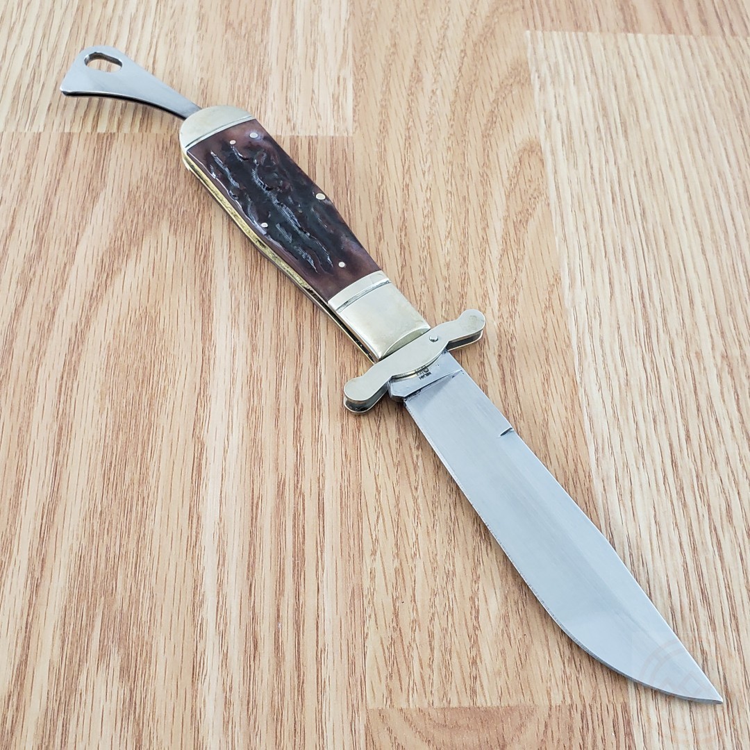 Marbles Safety Folder Folding knife Stainless Steel Bowie Blade Stag Bone Handle