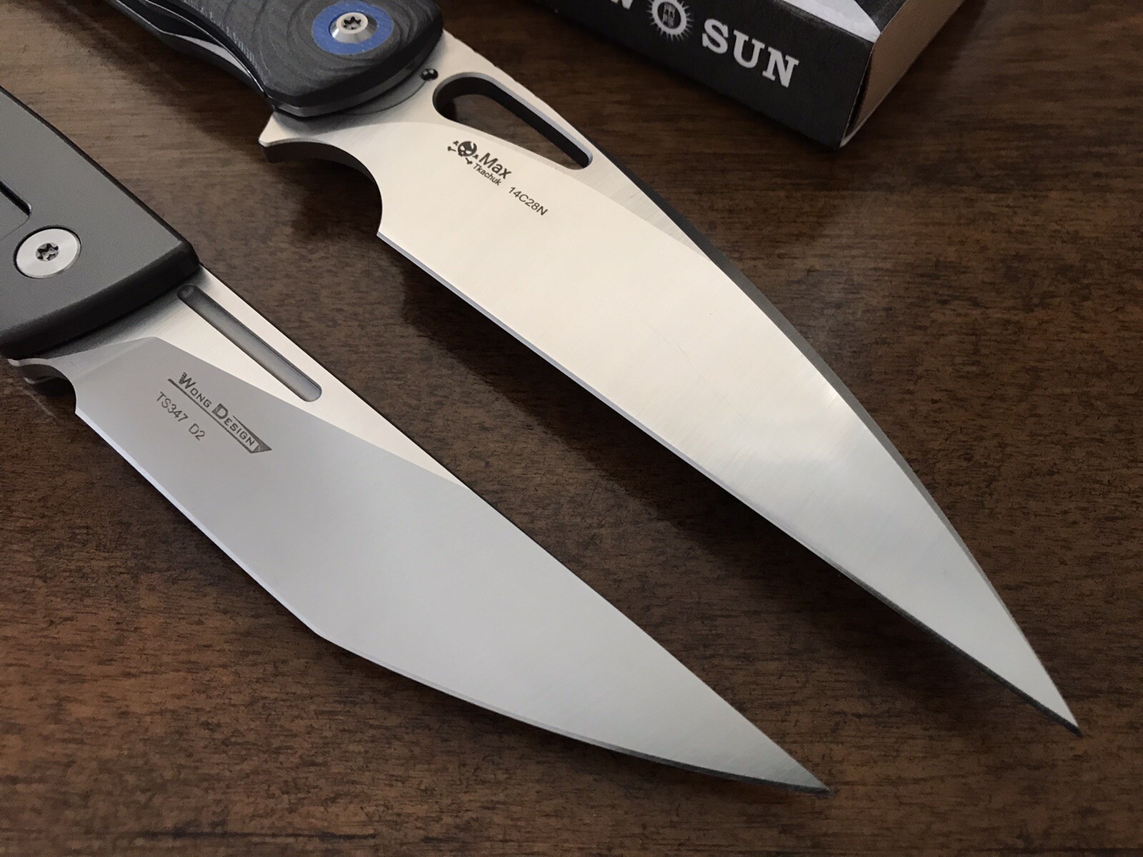 Lot Of 2 Twosun 兩陽 Folding Knives D2 14C28N Blades Titanium G10 Handles China