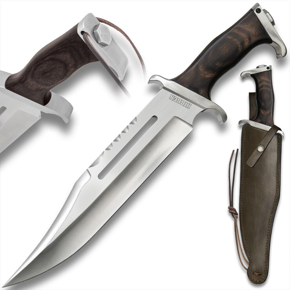 Hibben III Bowie Knife | 1988 Rambo Reproduction | Leather Sheath Included