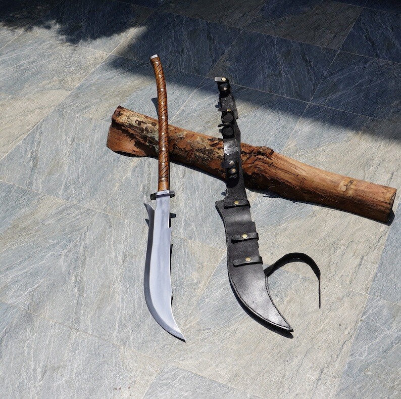 Custom Handmade Carbon Steel Blade Dao Machete Sword | Hunting Sword Camping