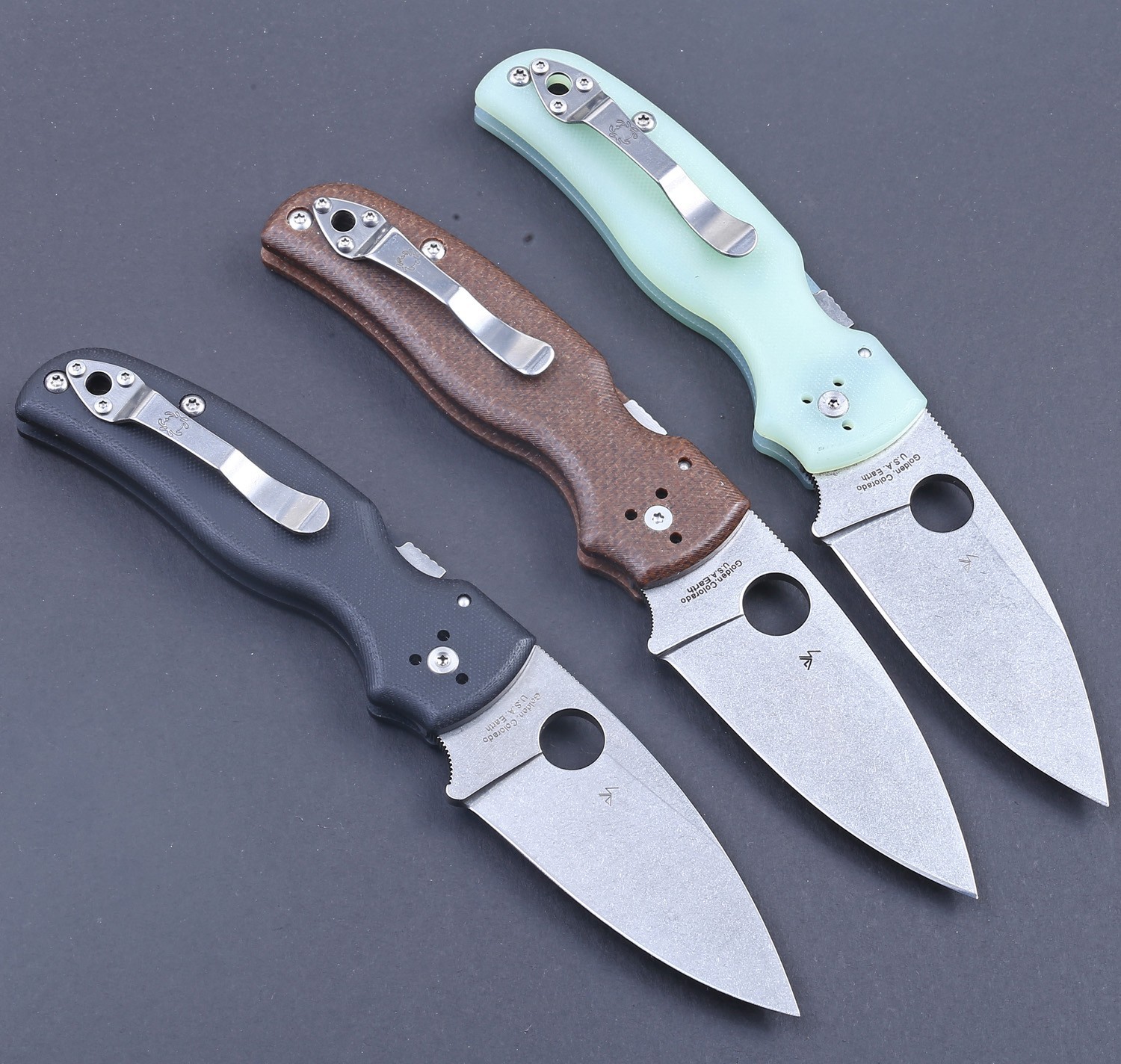 Tactical Pocket Folding Knife Clip Jade G10 Handle Silver color Plain Blade New