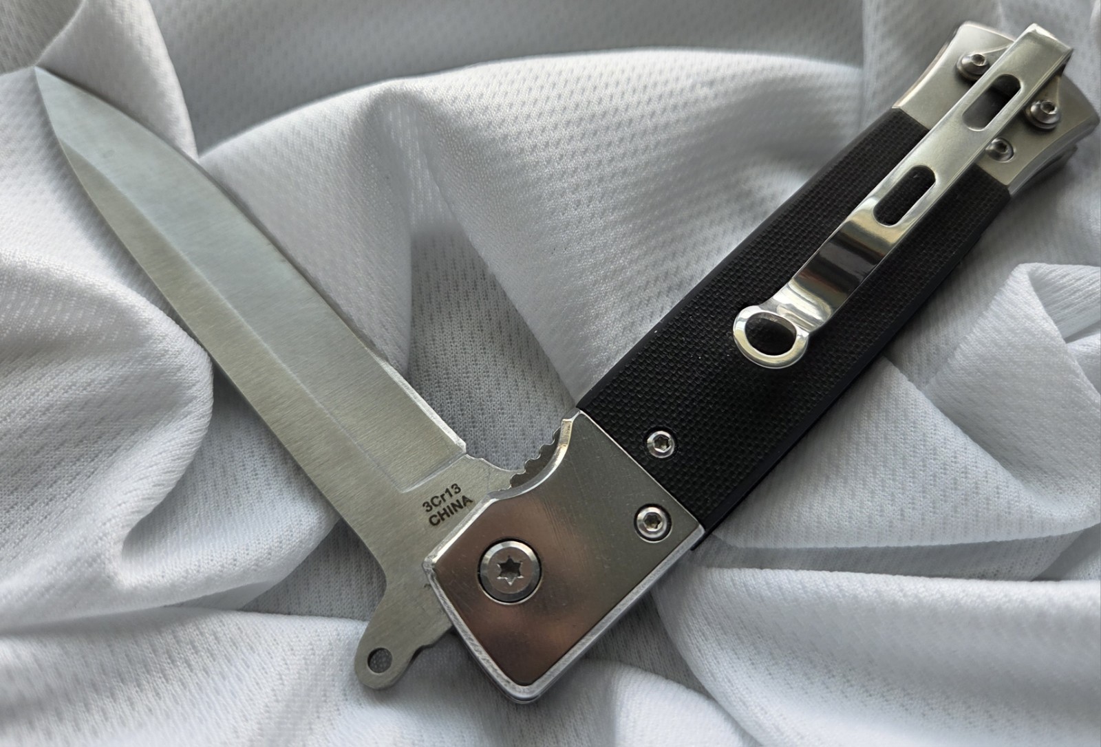 Rite-Edge Spring Assisted Manual Open Black Italian 🇮🇹 Stiletto