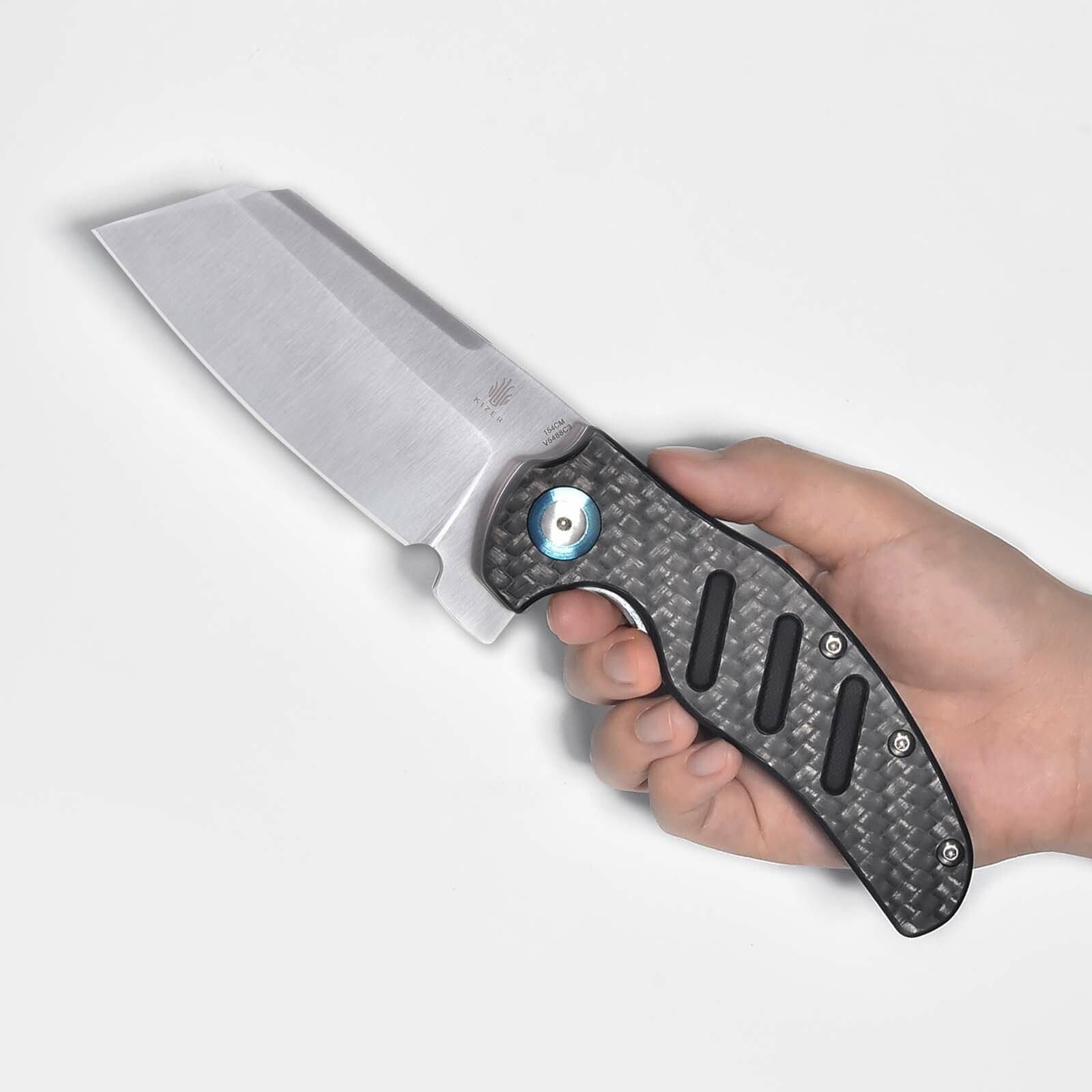 Kizer Vanguard C01c(XL) Sheepdog Carbon Fiber Handle Sheepsfoot V5488C3