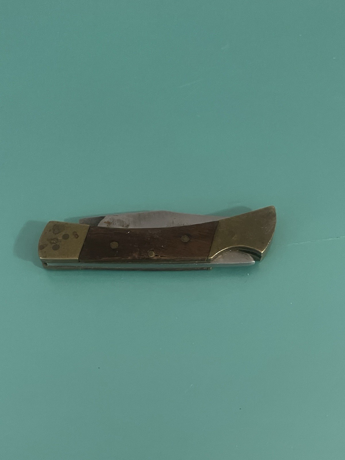 Vintage Wood And Brass Pocket Knife