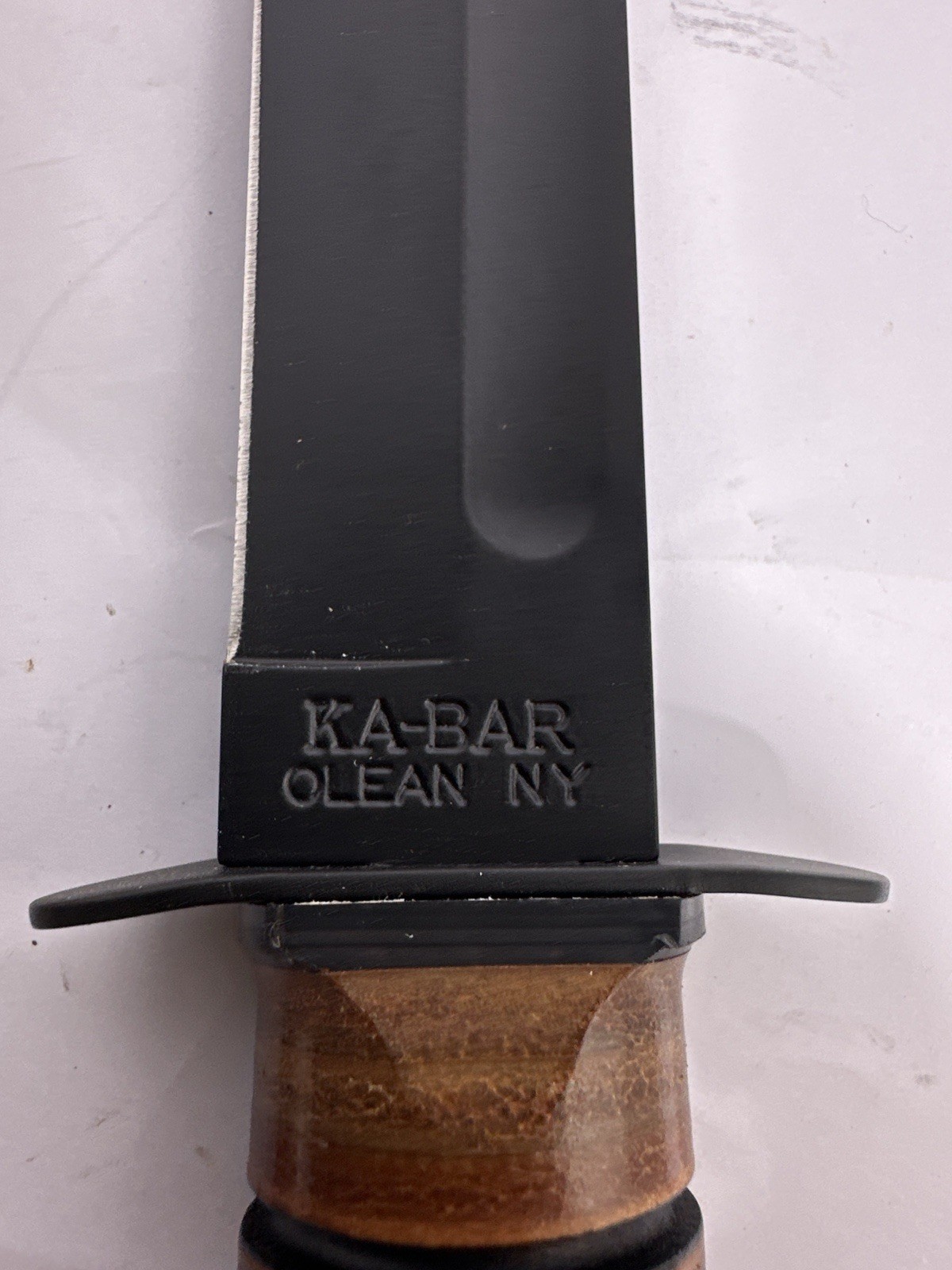 Ka-Bar USMC Fighting Utility Knife 1217 Olean NY 7” Blade Leather Sheath EXC