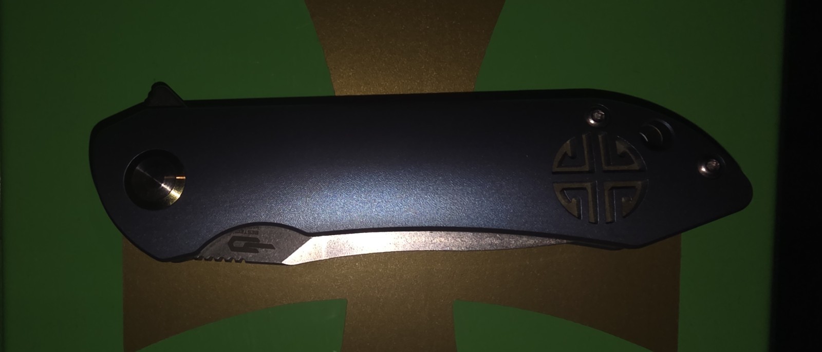 BESTECH EMPEROR BT1808B 3.11″ CPM-S35VN Blade Titanium Handle