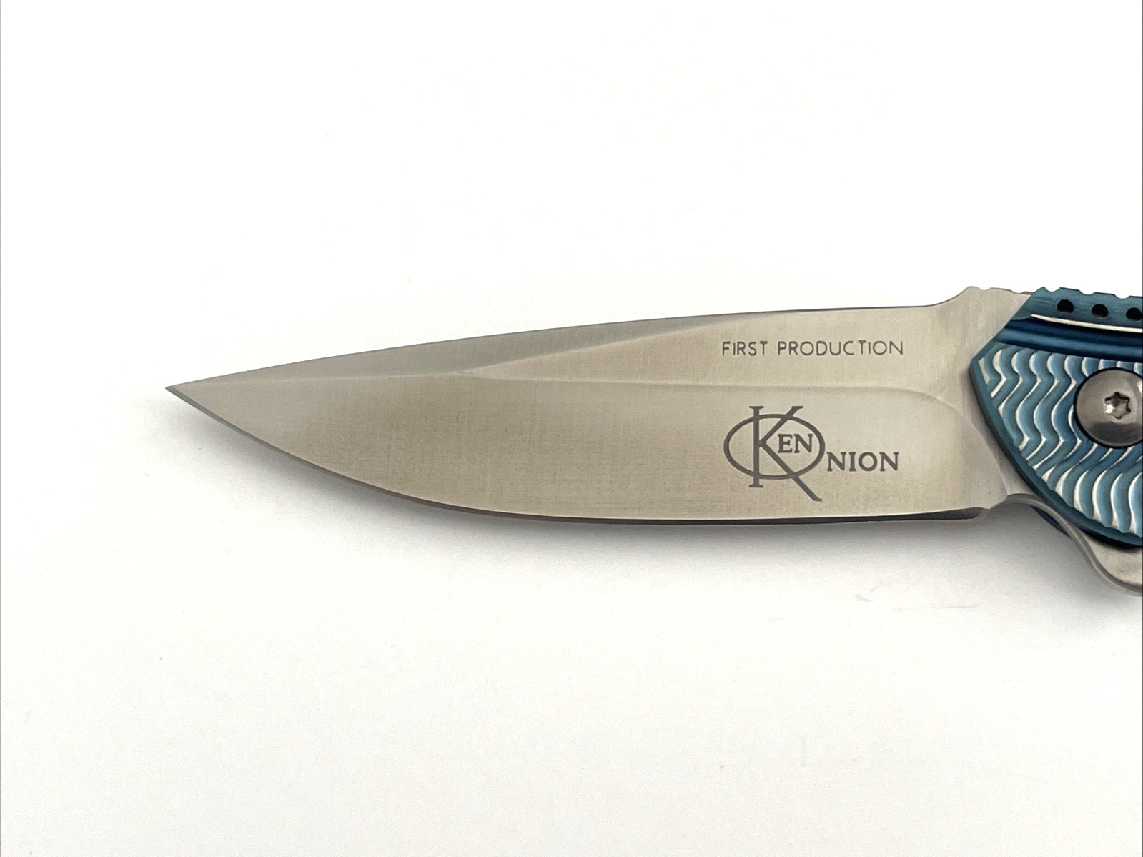 CRKT K405BXP Ripple Folding Knife First Production Acuto Steel Blue Aluminum