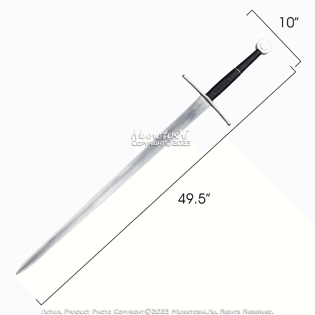 52.5” Two-Hand Knight Long Sword Type XV B 1 G H P Carbon Steel Sharp Functional