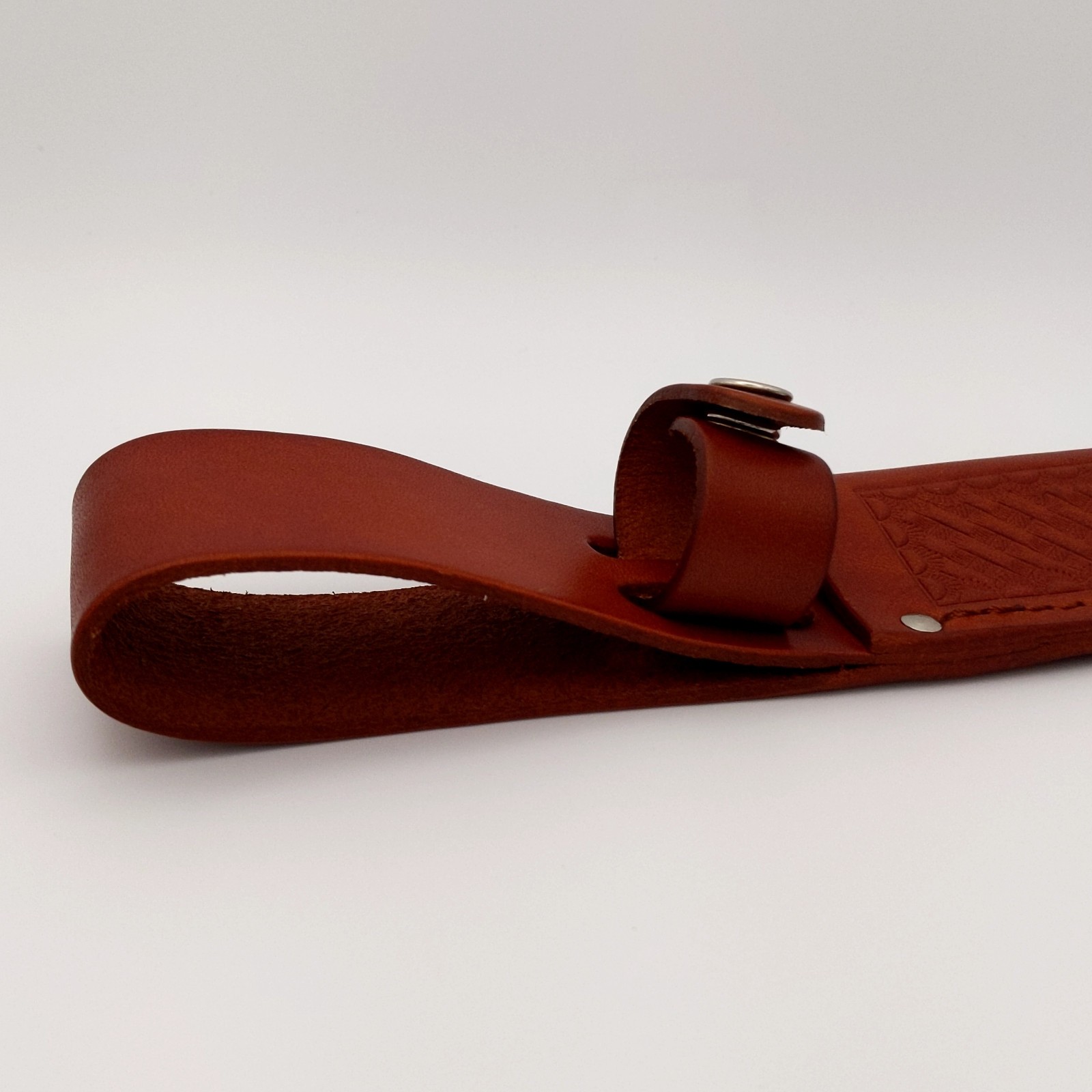 Fixed Blade Knife Belt Sheath for 5in. Blades Genuine Leather Tan Brown