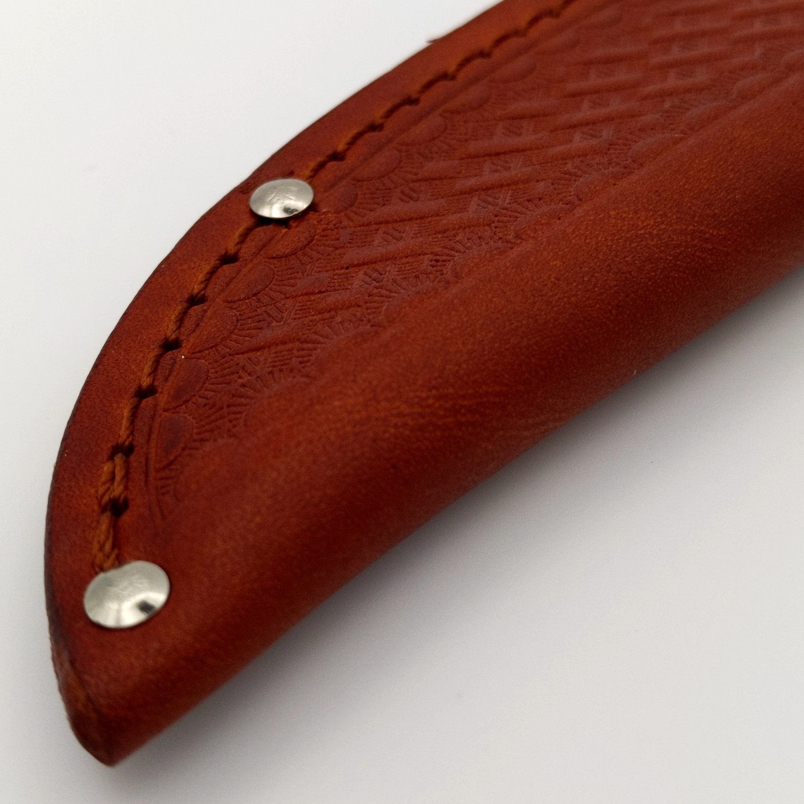 Fixed Blade Knife Belt Sheath for 5in. Blades Genuine Leather Tan Brown