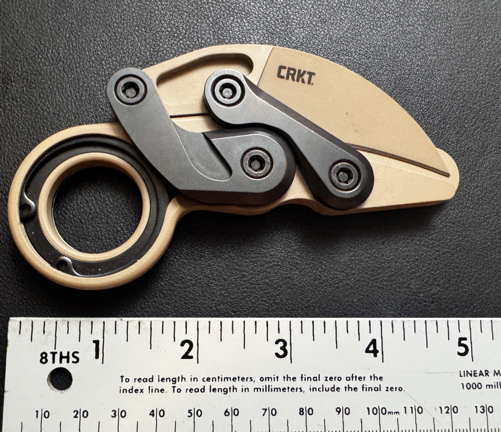 CRKT Provoke D2 hawkbill blade Aluminum Handles w/ Desert Sand Cerakote finish