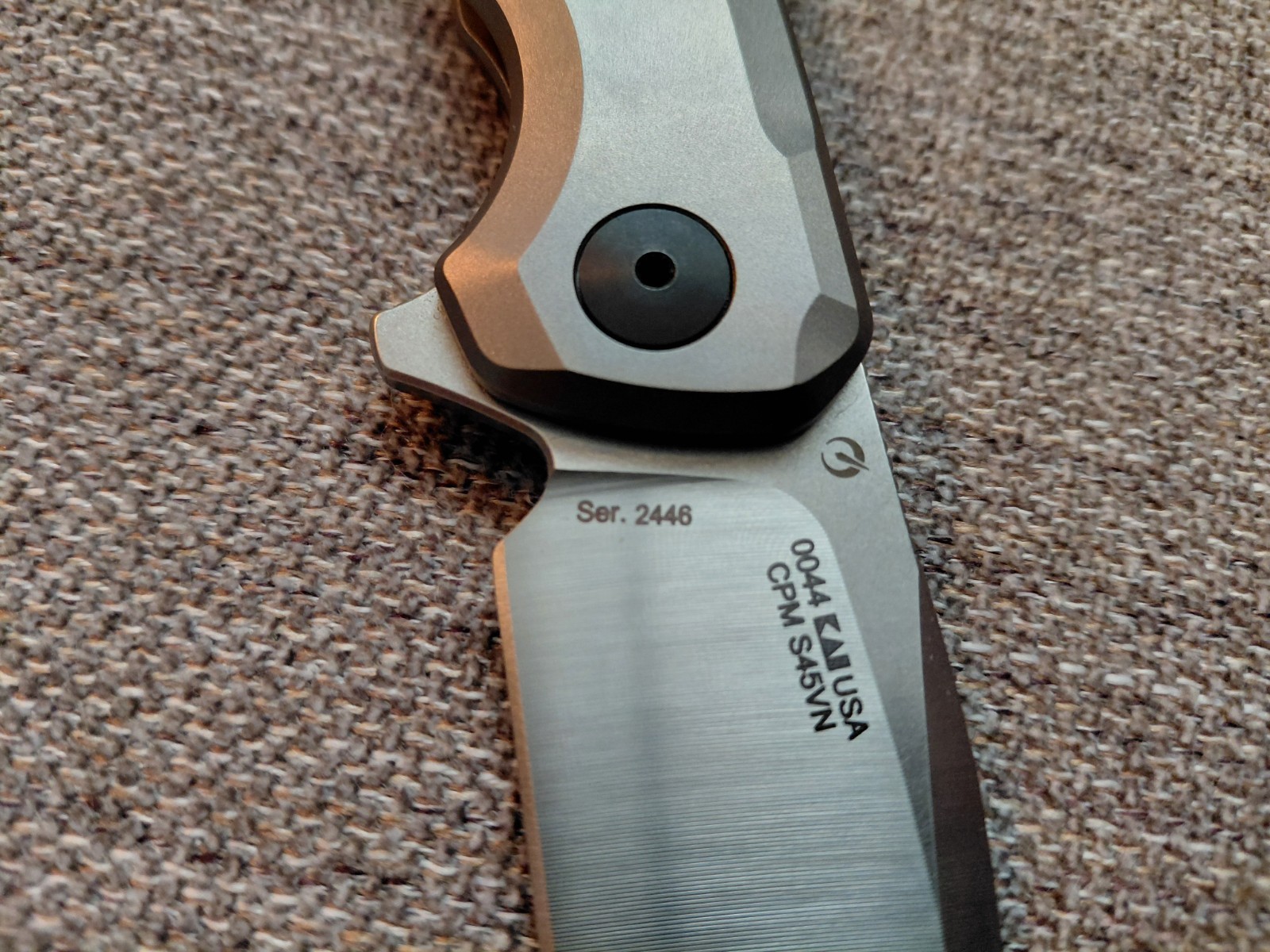 Zero Tolerance 0044 CPM S45VN Titanium Button Lock Manual Drop Point Knife