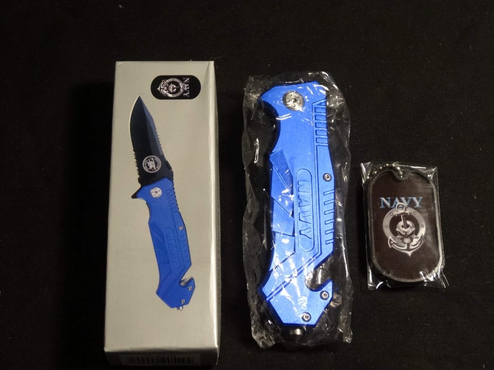 United States Navy Seal YC-501N Tactical Folding Knife With Dog Tag
