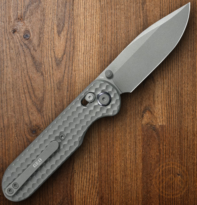 GEO Knife Ethereal Folding Knife 3″ Bohler M390 Steel Blade Titanium Handle
