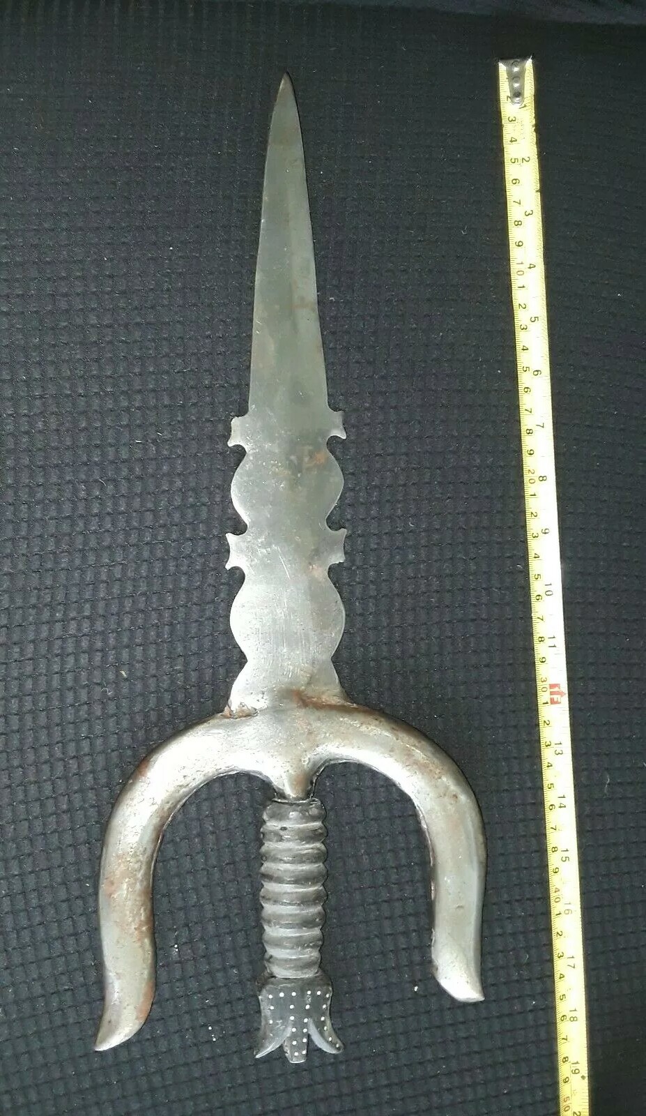 Antique Knife Hindu India Tiger Sword Horn Handle Dagger Holy Symbol