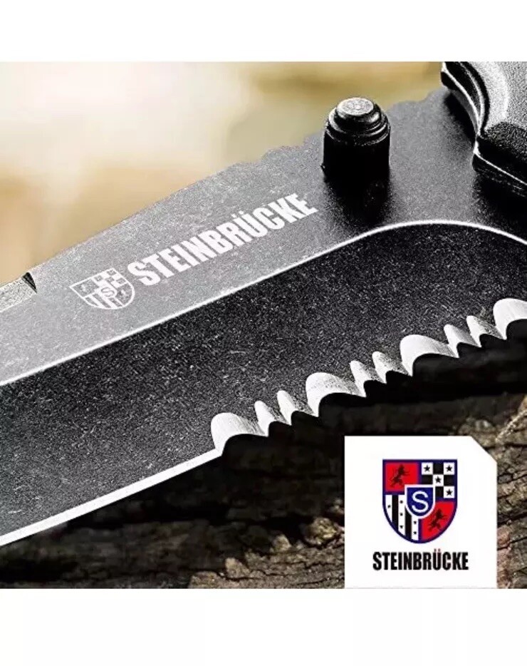 3.4» Tactical Knife Pocket Knife Folding Stainless Steel with Reversible Clip