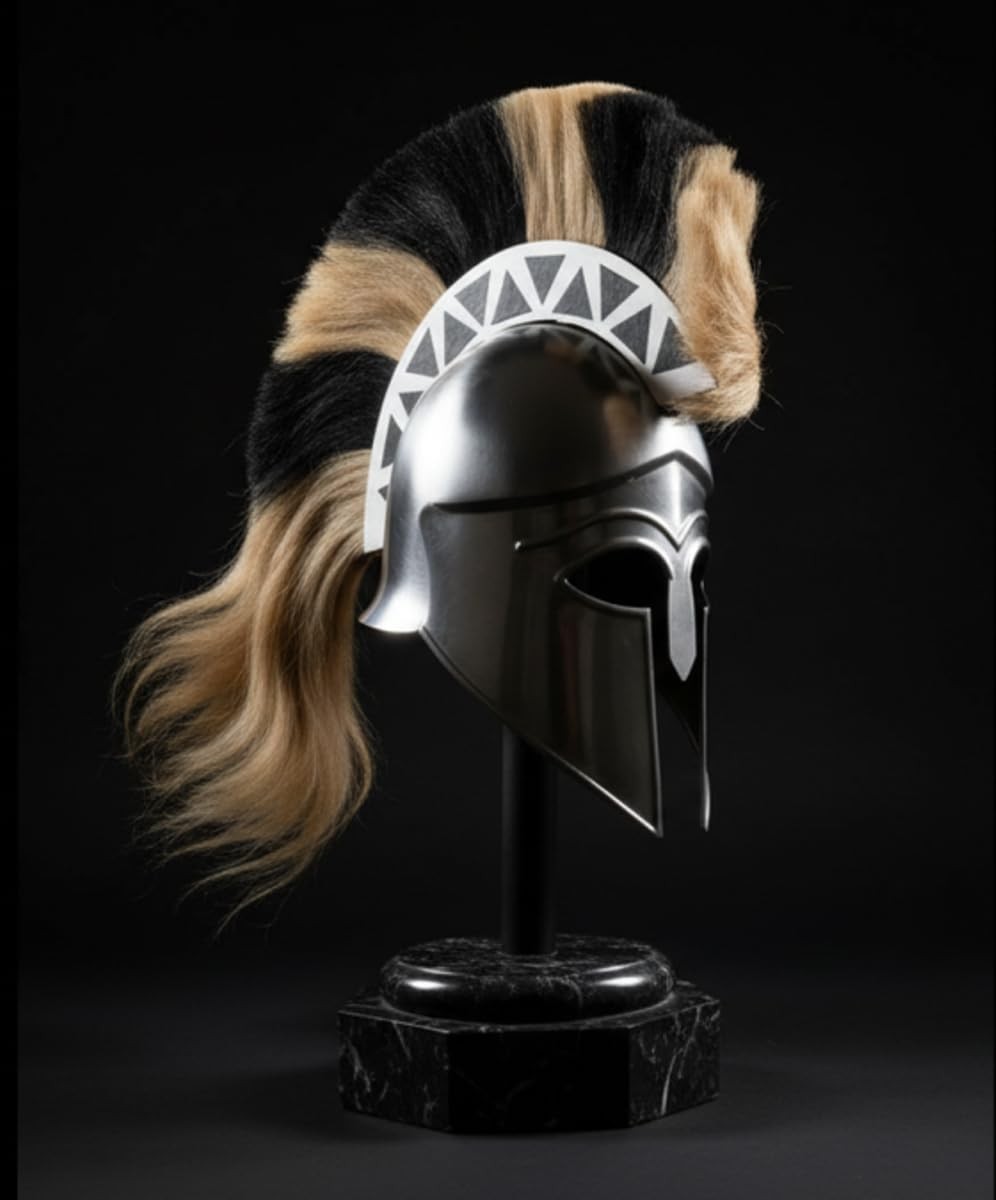 Medieval Greek Corinthian Armour Helmet with Plume Knight Spartan Helmet Hall…