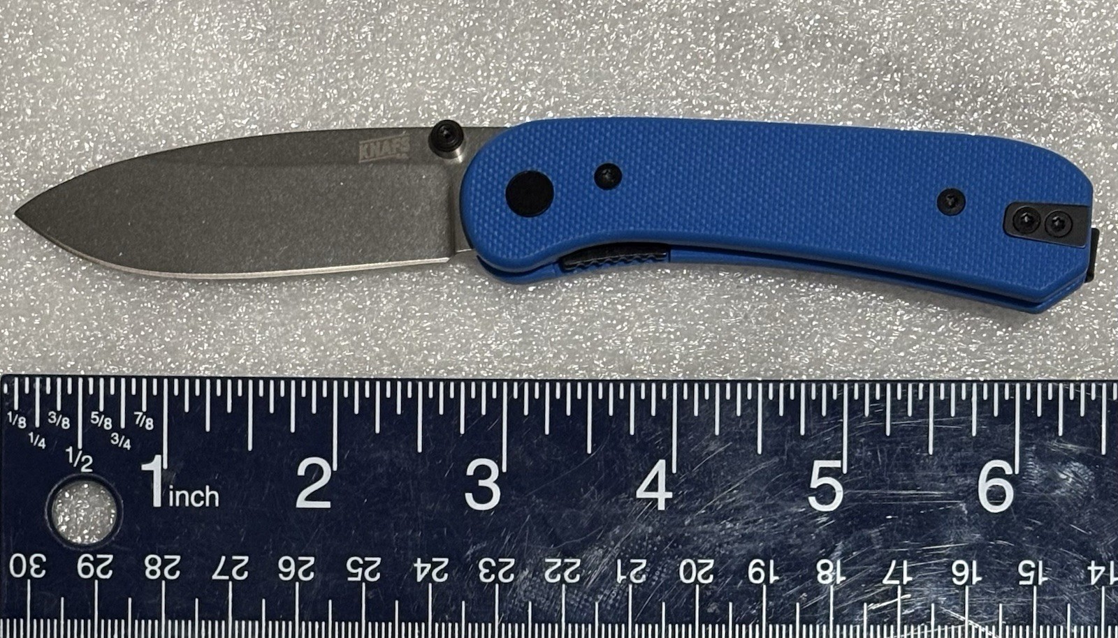 KNAFS Co. Lander 1 D2 Blue G10 Scales Stonewashed NIB With OG Pamphlet