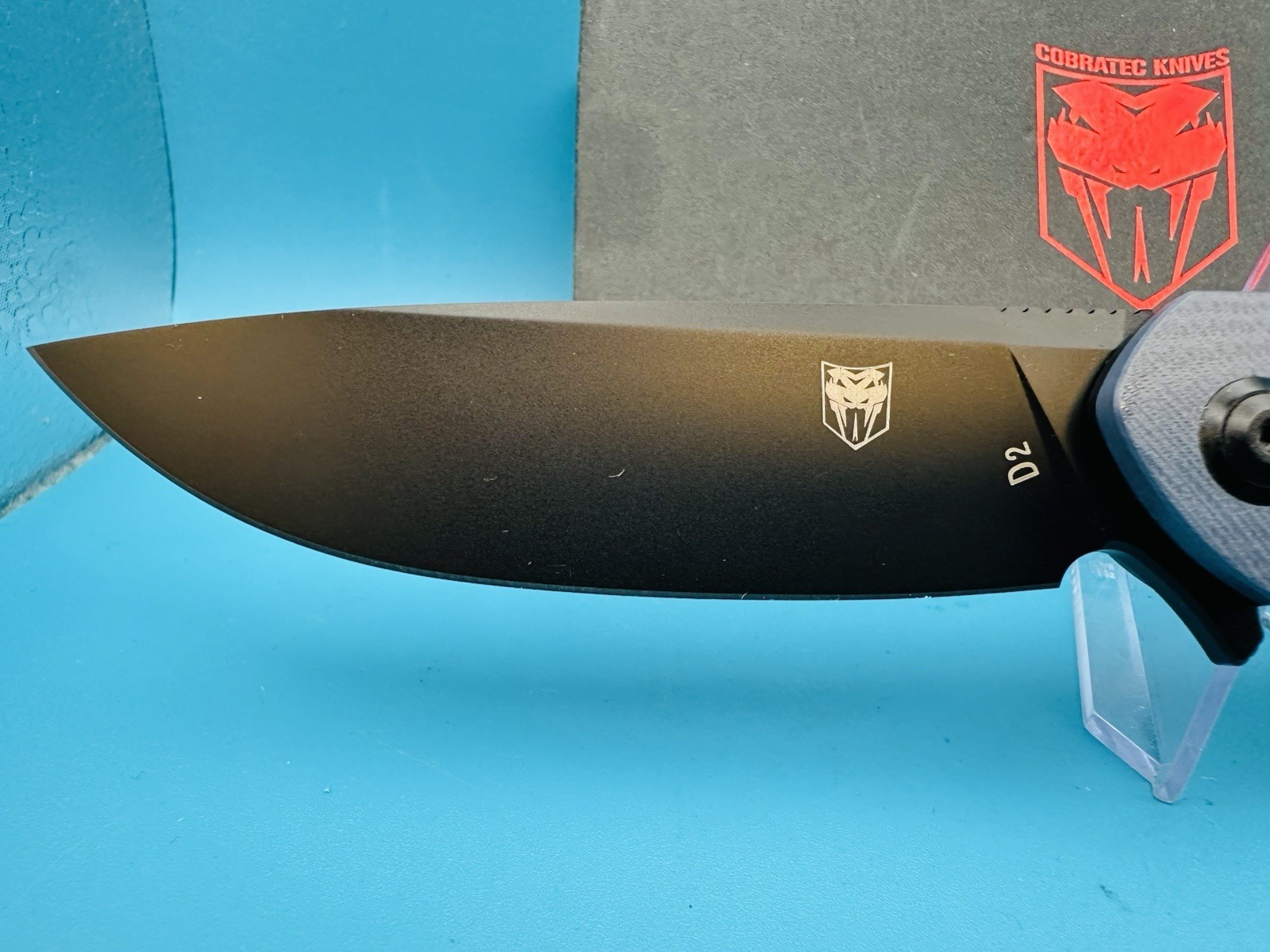 Cobratec Knives Rath Liner Folding Knife 3.5″ D2 Tool Steel Blade Gray G10 Hdl