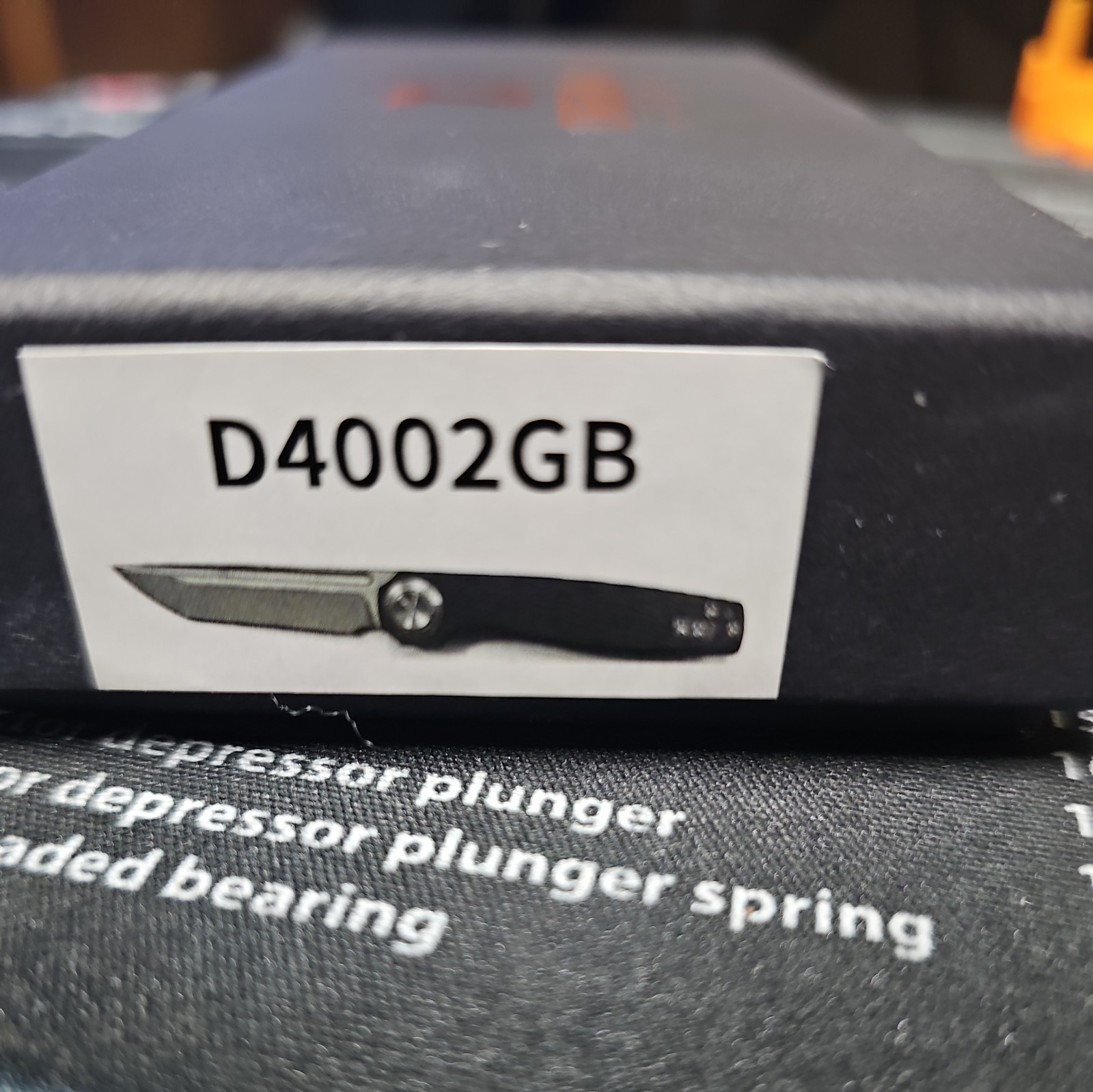 DreamTech – D4002GB, beadblasted D2 blade, black G10 handle