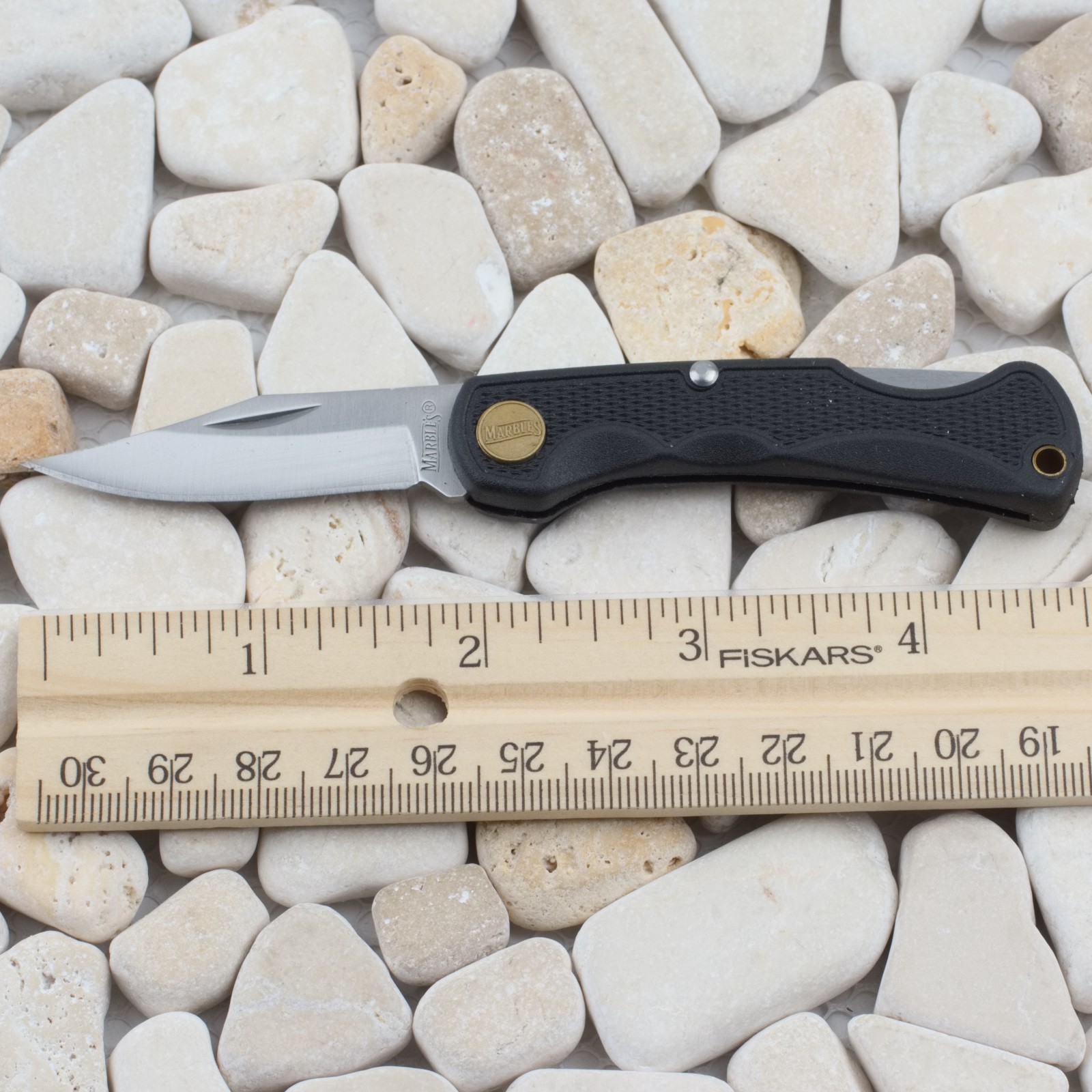 Marbles Black Lockback Folding Pocket Knife MR567 Clip Point Blade