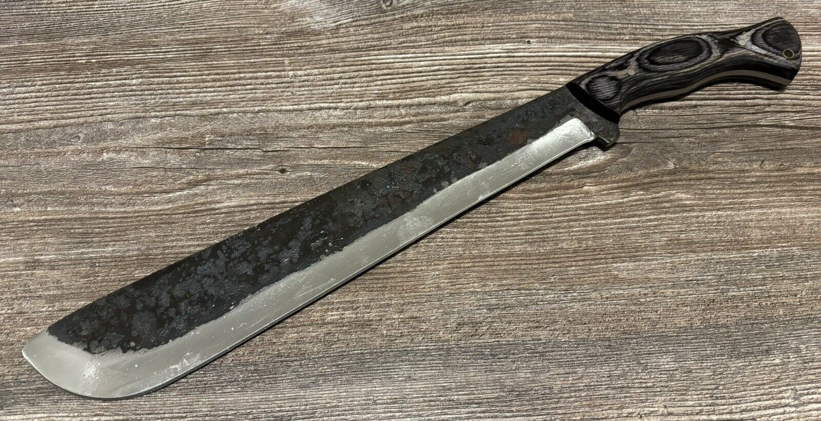 Carbon Steel Machete Full Tang 8mm Thick Blade Sharp Wood Handle Sheath 18.5”