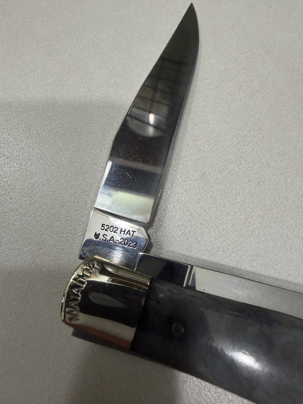 Moore Maker 5202 HAT 2023 Gray Bone Handle Trapper 2-Blade