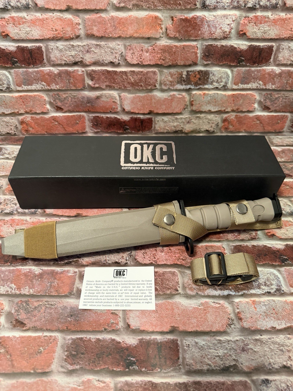 USMC Ontario OKC 3S Combat Fixed Blade Knife Bayonet with Sheath Never Used