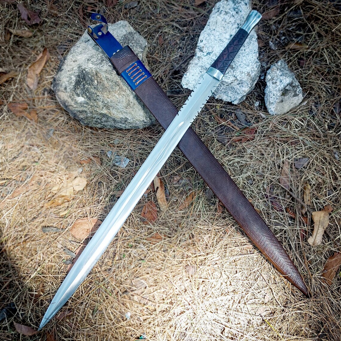 Authentic Sword made with 5160 Carbon Steel & Rosewood handle | Leather Sheath