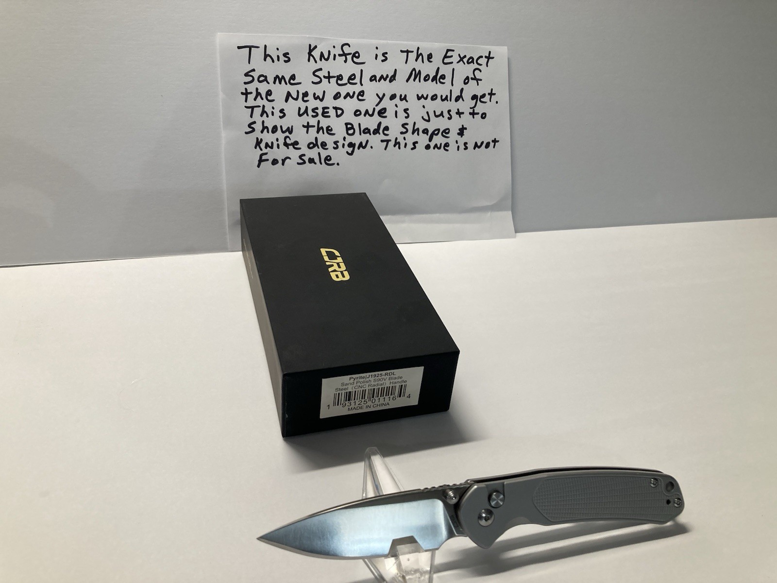 NEW IN BOX CJRB Pyrite Knife 3.1″ S90V Steel Blade button lock foldin drop point