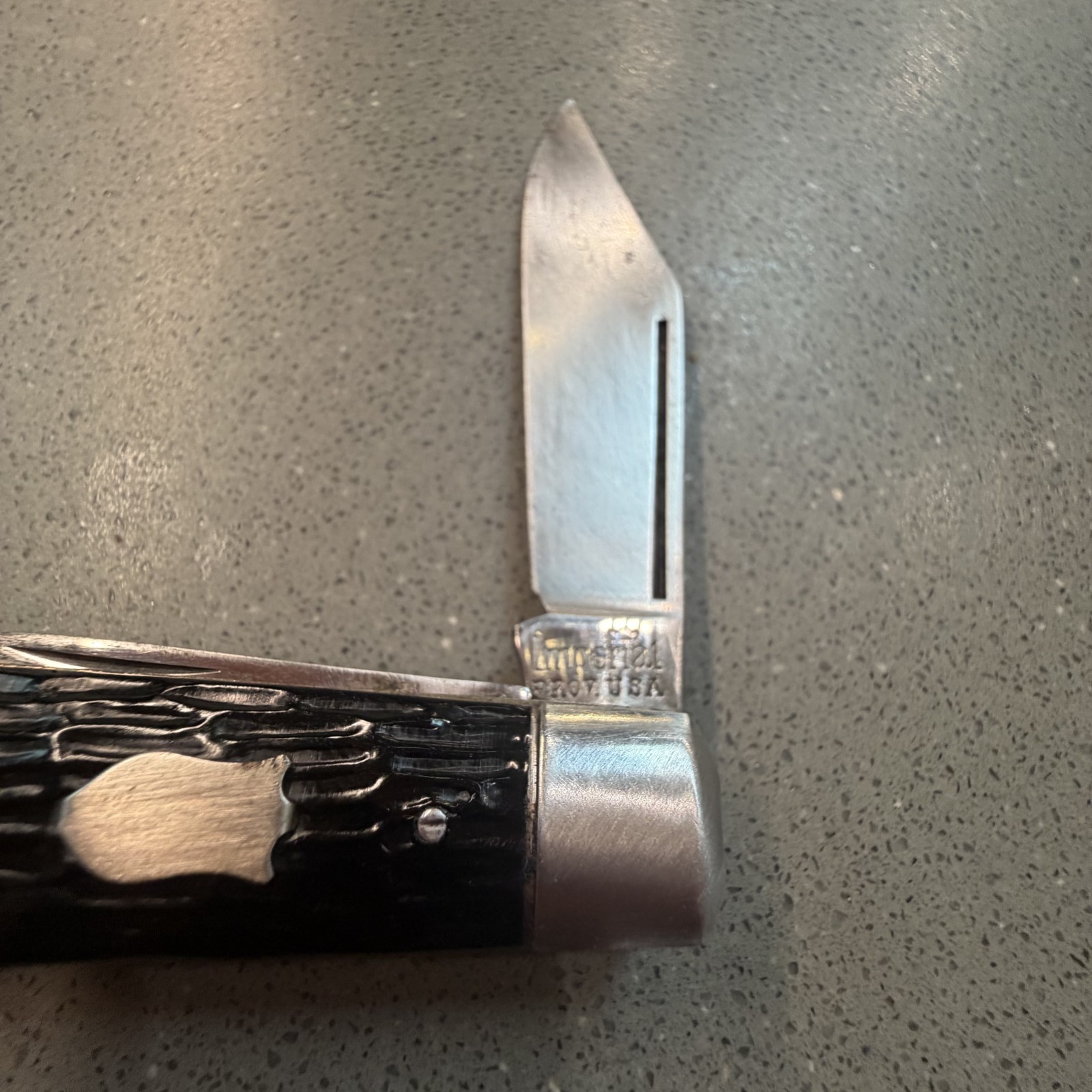 Vintage Imperial Prov USA 2 Blade Jack Knife Black Jigged Handle Pocket Knife