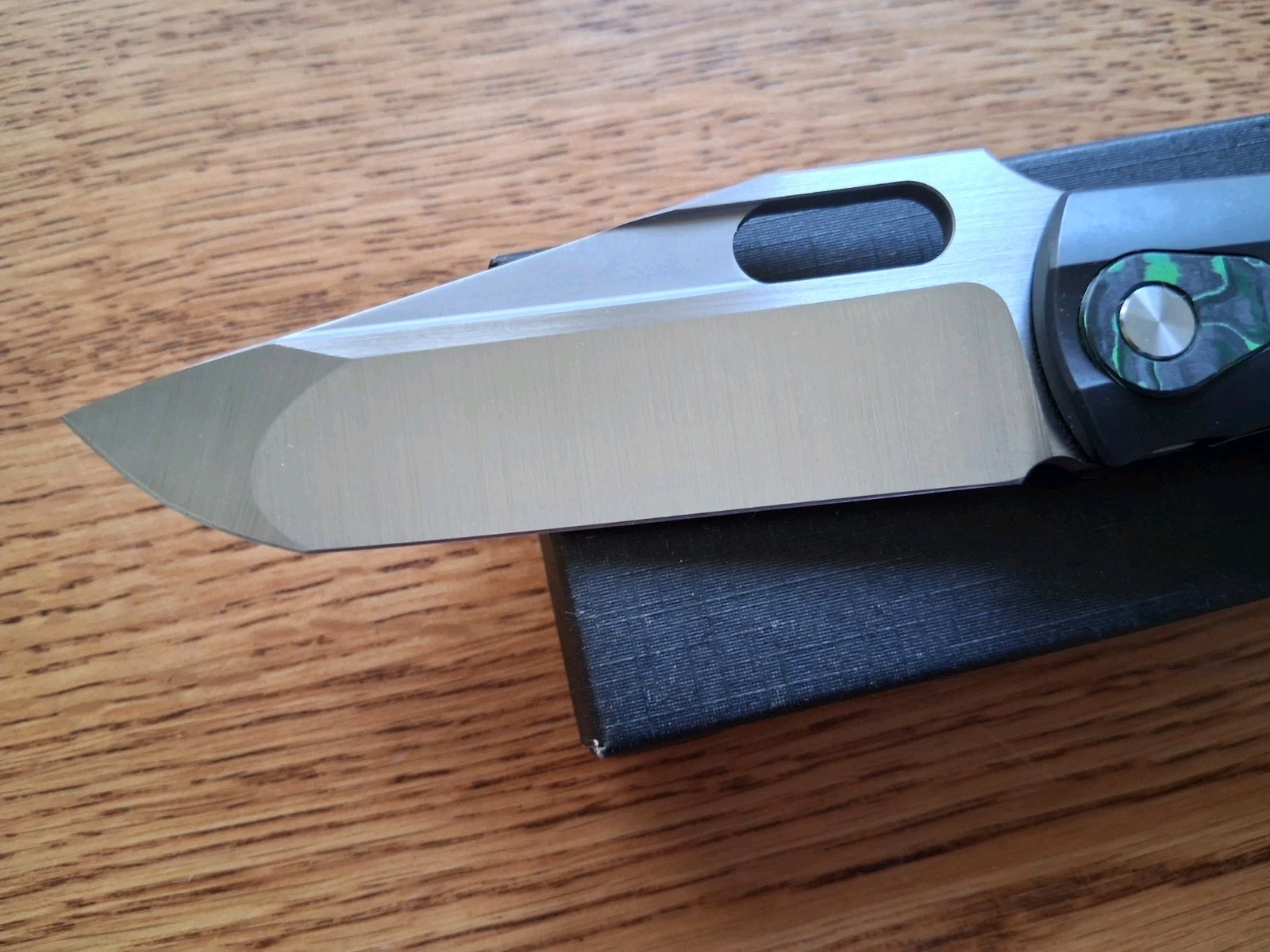 🔥TWO SUN – Folding Knife SOLID Ti Handle w/CF Inlay & M398 Blade (TS451-M398)