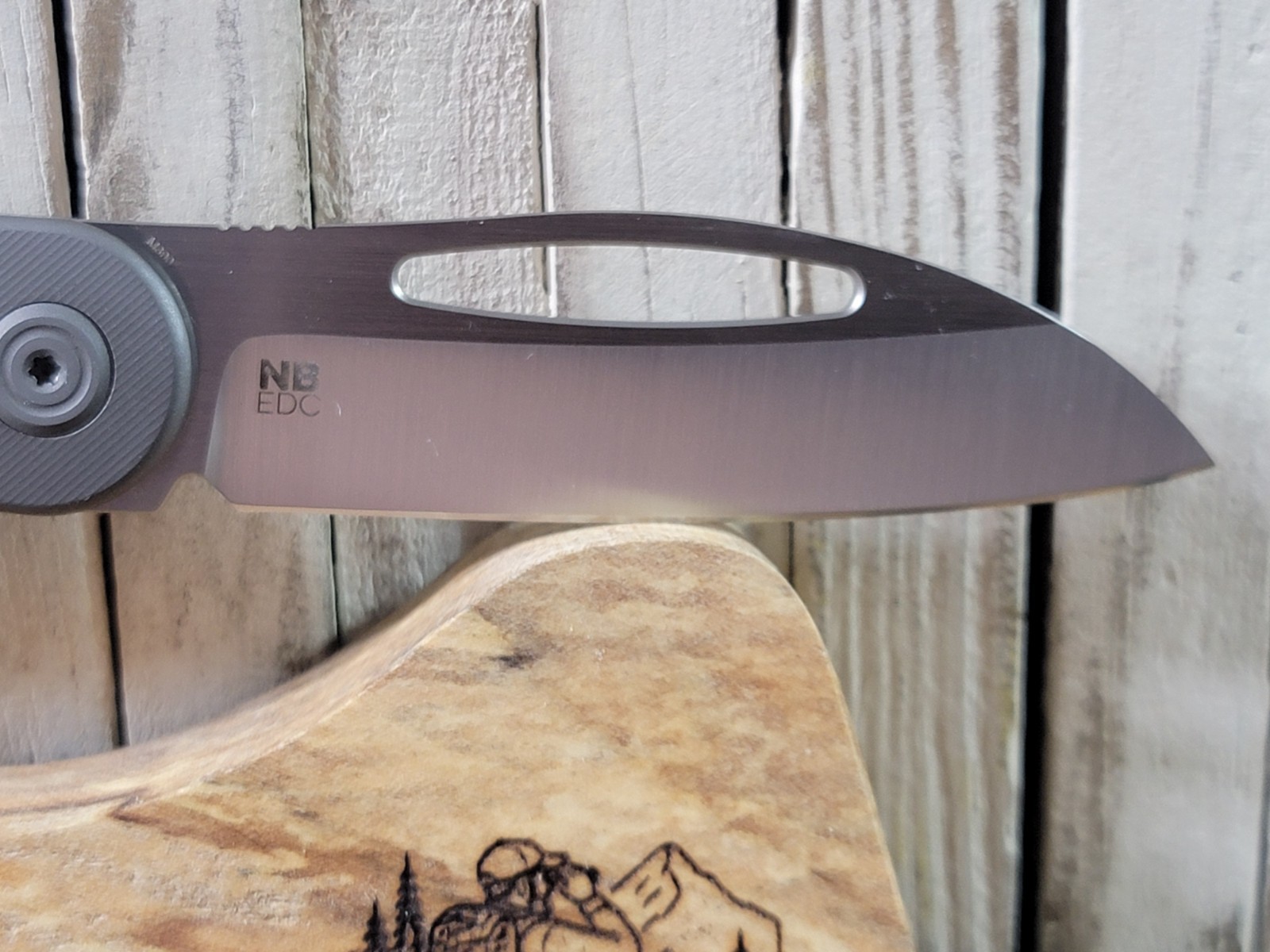 KB Knives Decimal Foldiing Knife Gray Titanium Handle M390 Plain Edge KB354B