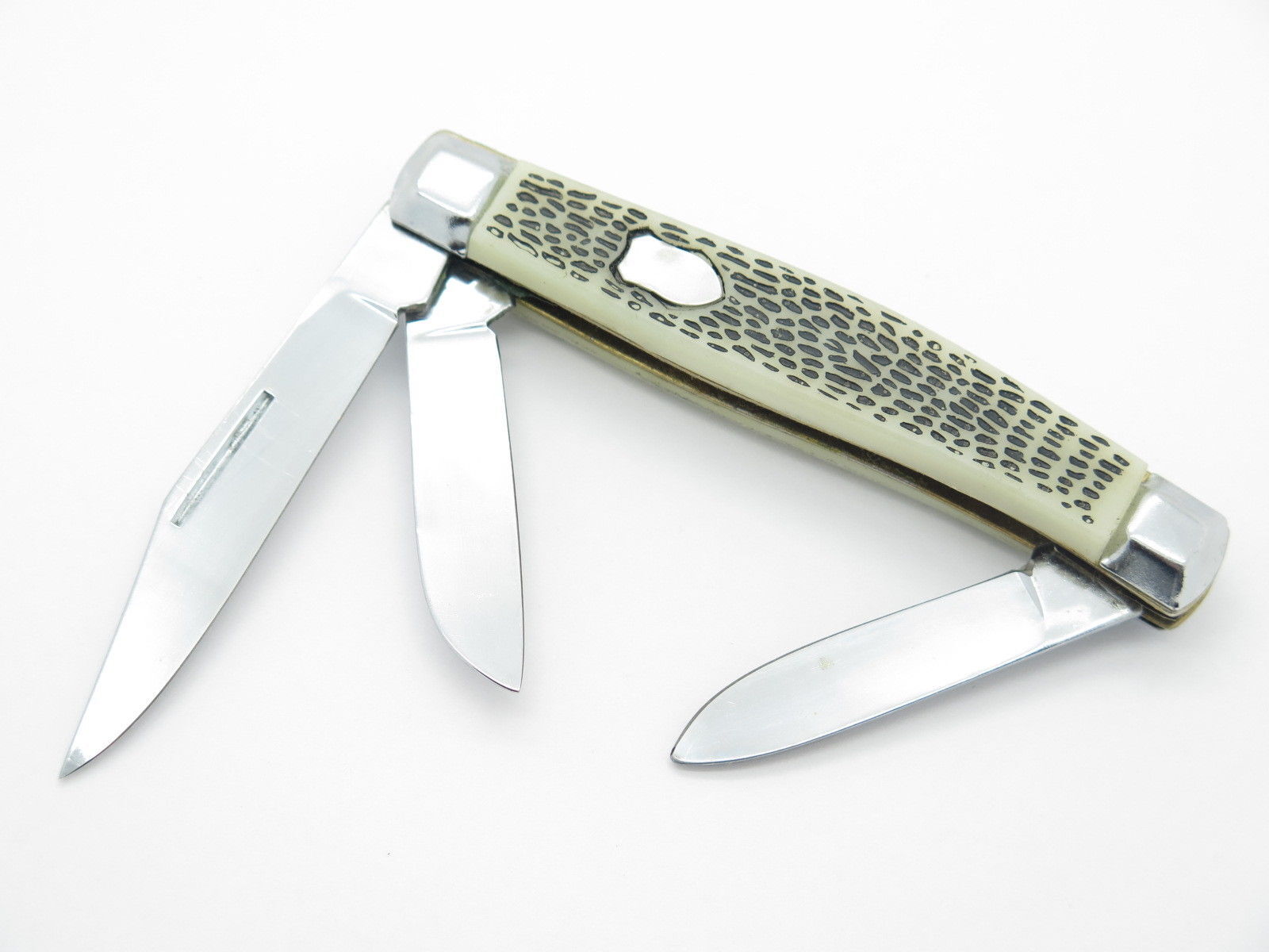 NOS 1980s «Made In China» Snake Skin Stockman Folding Pocket Whittler Knife