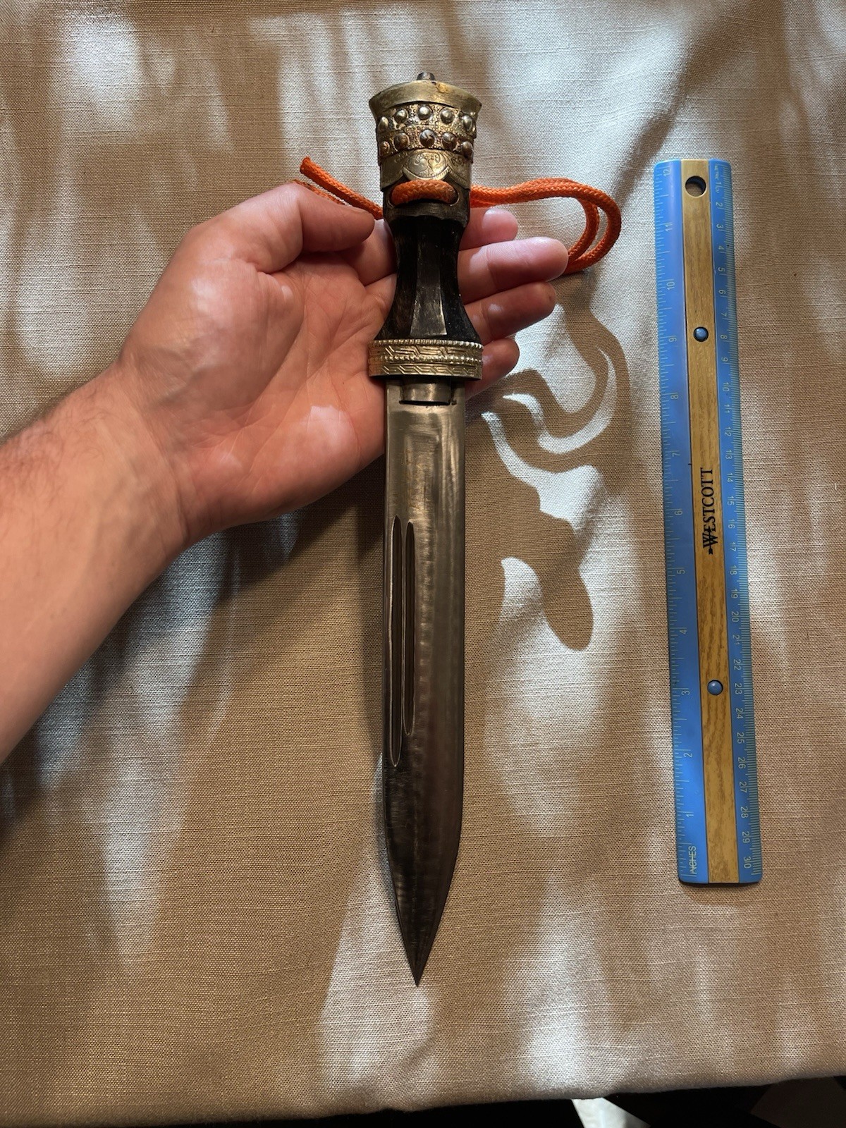 Tibetan Dagger Knife with Yak Horn Handle