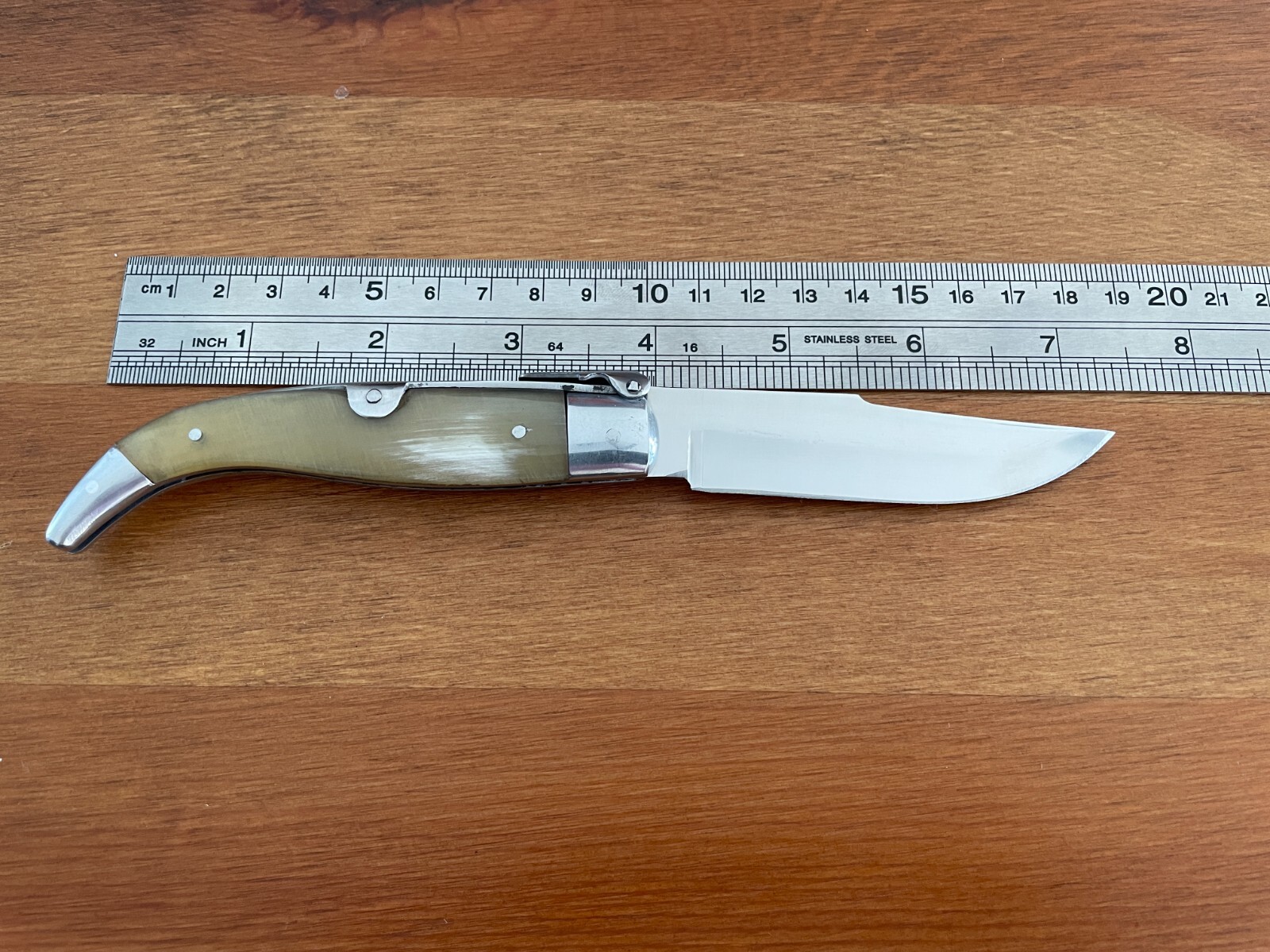 3.3” Spanish Navaja Teja Pocket Knife Bull Horn Handcrafted – USA Seller